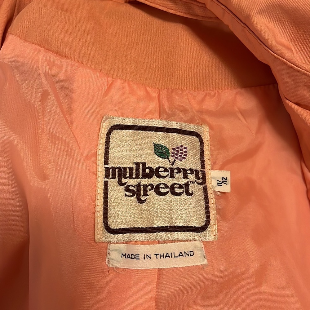Vintage Mulberry Street pink coral colored trench coat Junior size 11/12 - Picture 8 of 10